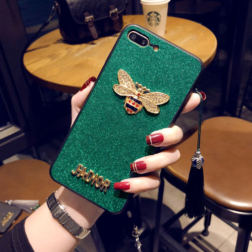 3D Diamond Bee Glitter iPhone Case