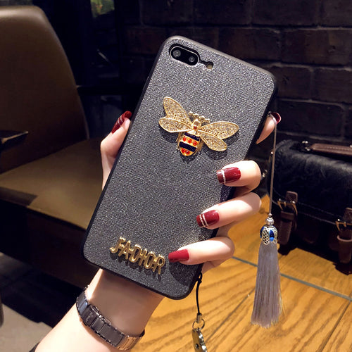 3D Diamond Bee Glitter iPhone Case