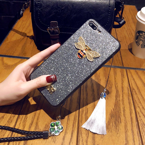 3D Diamond Bee Glitter iPhone Case